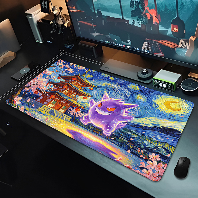 Desk Setup Accessories - Anime Mouse Pad Pokemon Gengar Professional