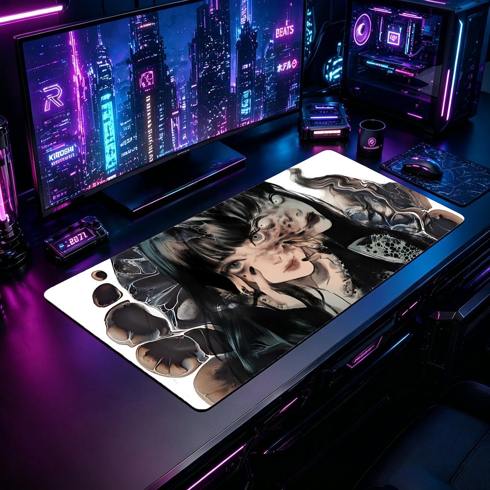 Desk Setup Pc And Laptop - Gaming Mouse Pad JJunji Ito Collection