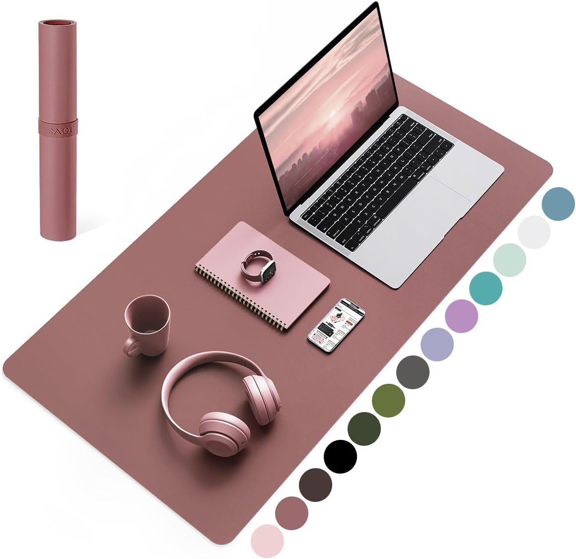 Desk Pad Leather Large - Non-Slip Leather Desk Pad, Waterproof Laptop