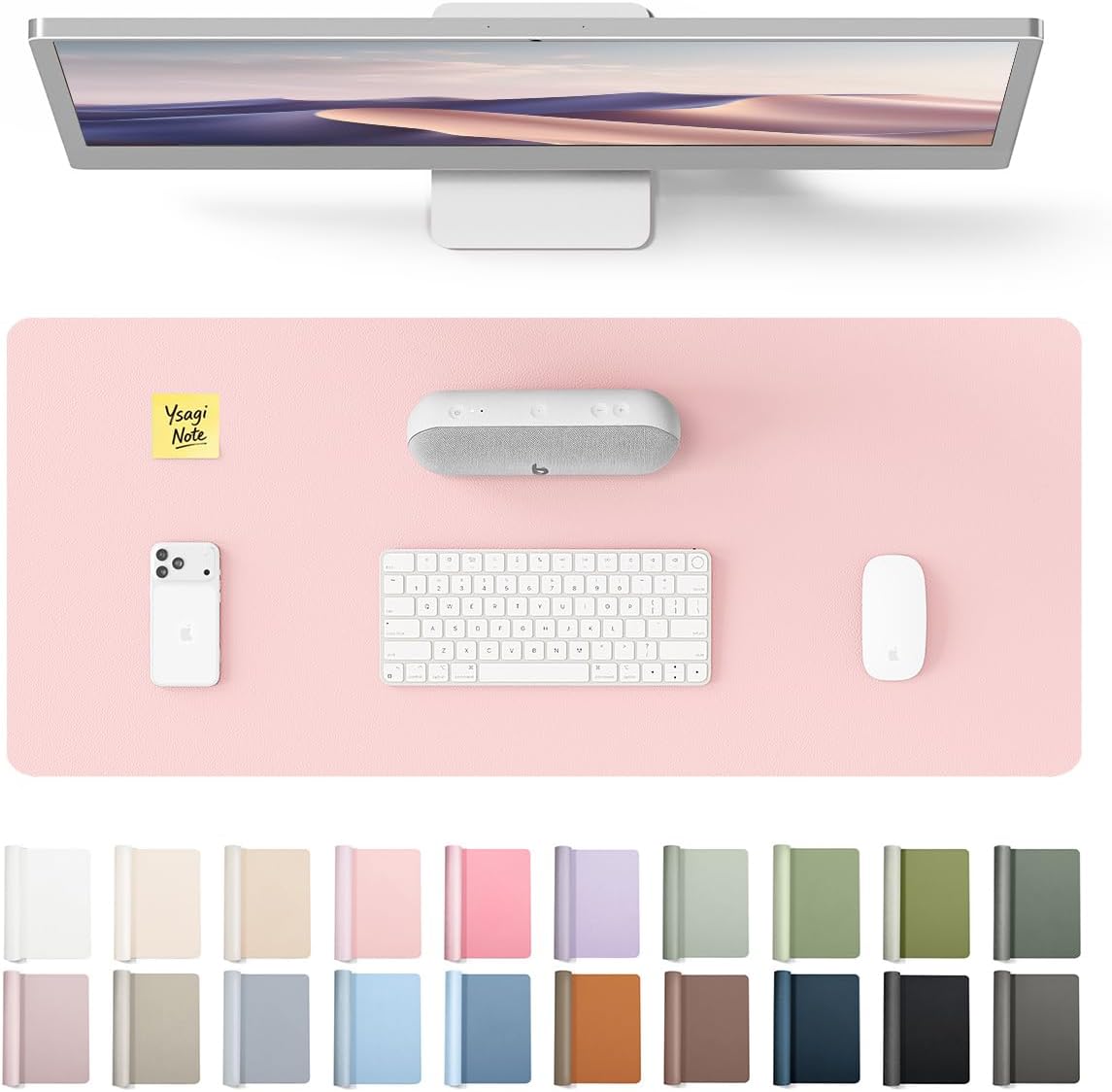 Desk Pad Leather Large - PU Leather Desk Protector with Non-Slip