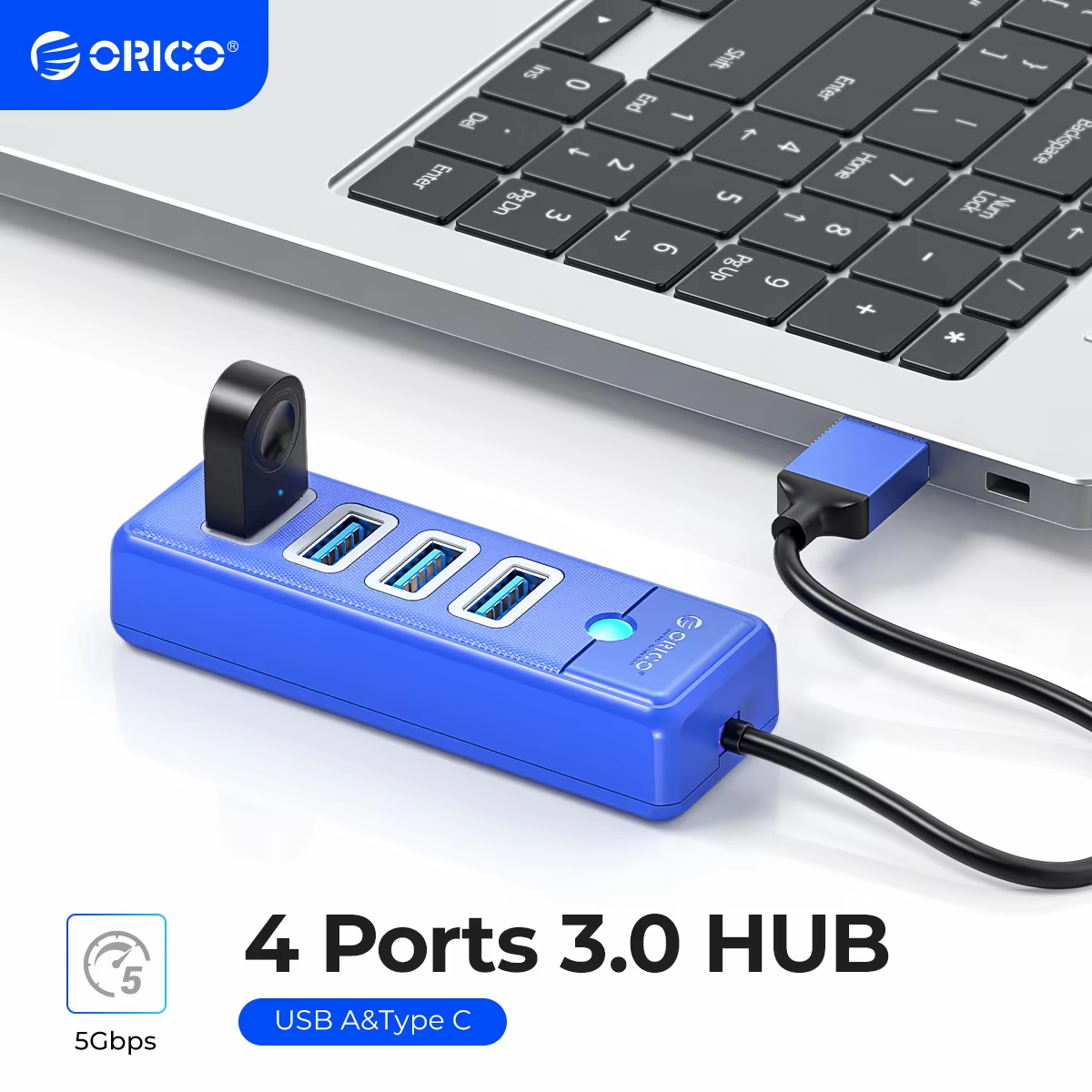 Desk Setup Hub - ORICO 4 in 1 5Gbps USB