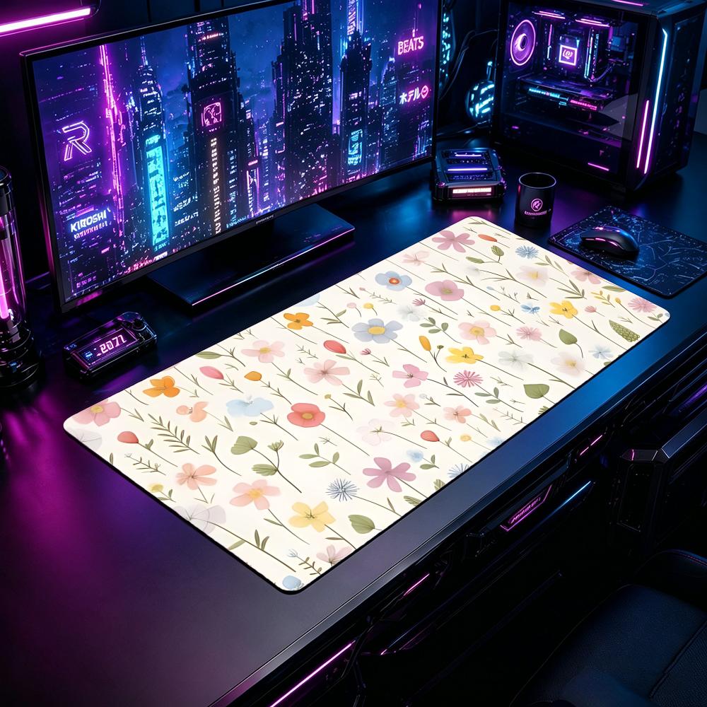 Desk Setup Pc And Laptop - Gaming Mouse Pad Floral GGentle floral