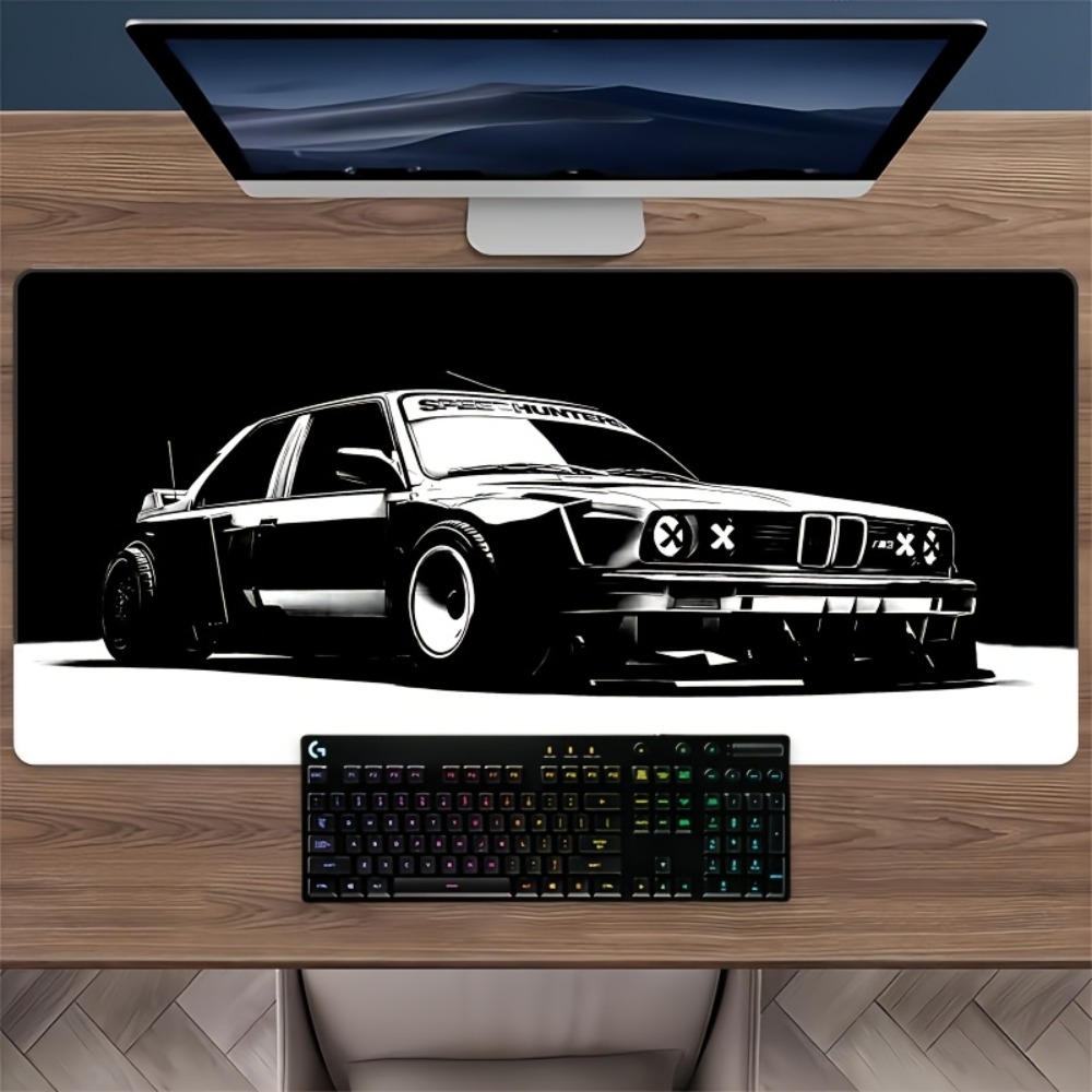 Desk Setup Black And White - Large Black White Car Gaming Mouse