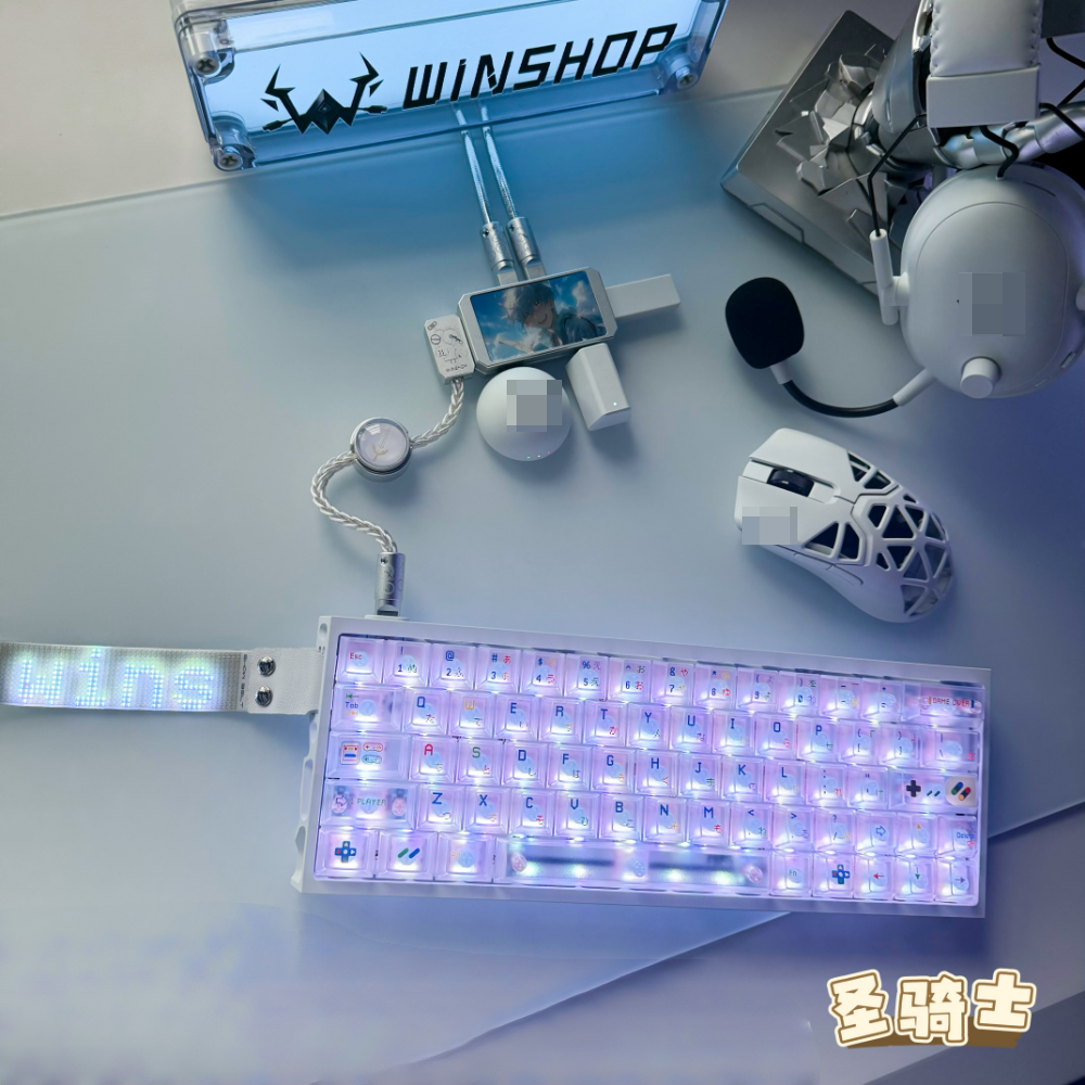 Desk Setup Hub - WINSHOP Gaming USB HUB 2-in-1 to