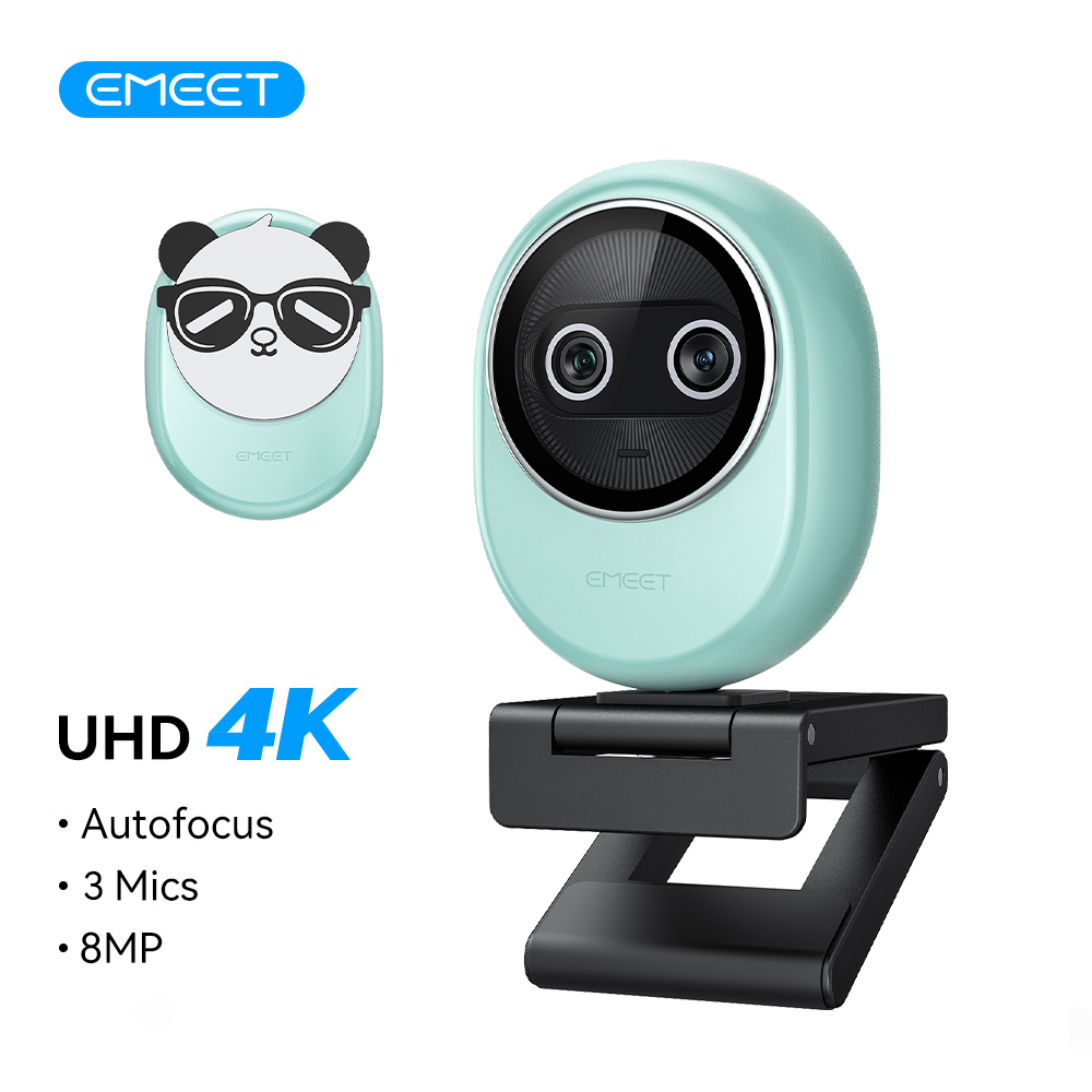 Desk Setup Streaming - 4K Webcam EMEET Dual-Camera AI-Powered 4K