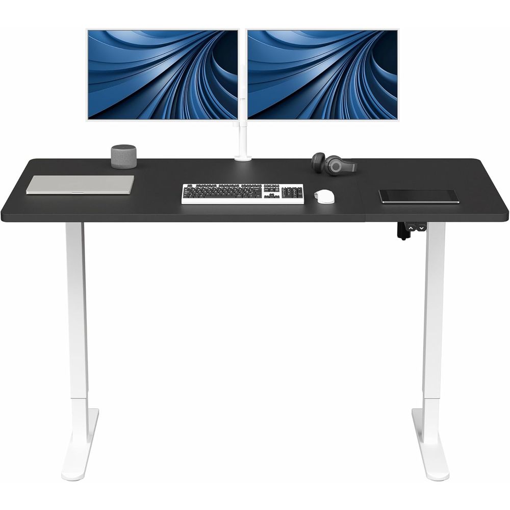 Desk Setup Black And White - 60x30 Inch Adjustable Height Stand Up