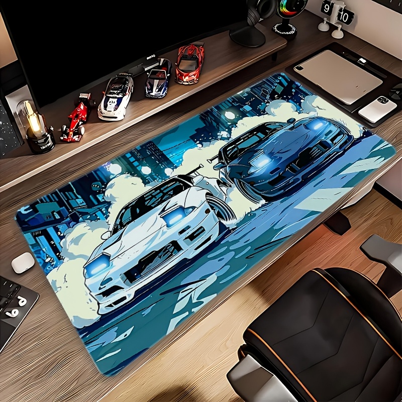Two White Sports Cars Large Mo - огляд і ціна Desk Setup For Two Laptops