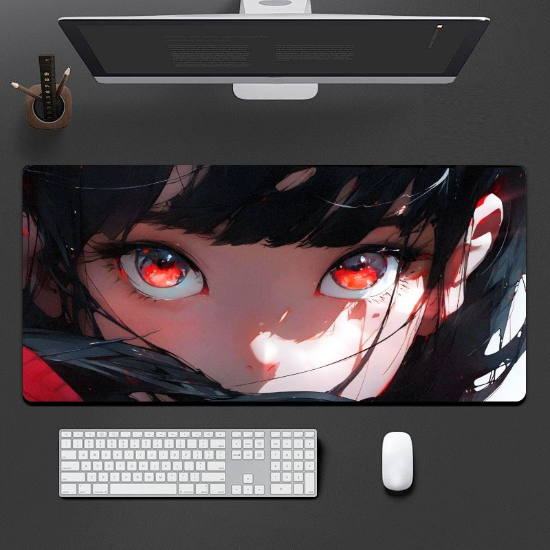 VIKAMA Dark Anime Red Eye Girl - огляд і ціна Desk Setup Red