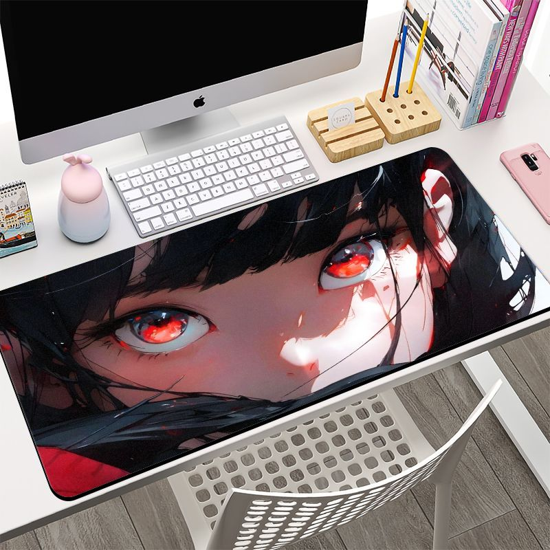 VIKAMA Dark Anime Red Eye Girl - огляд і ціна Desk Setup Red