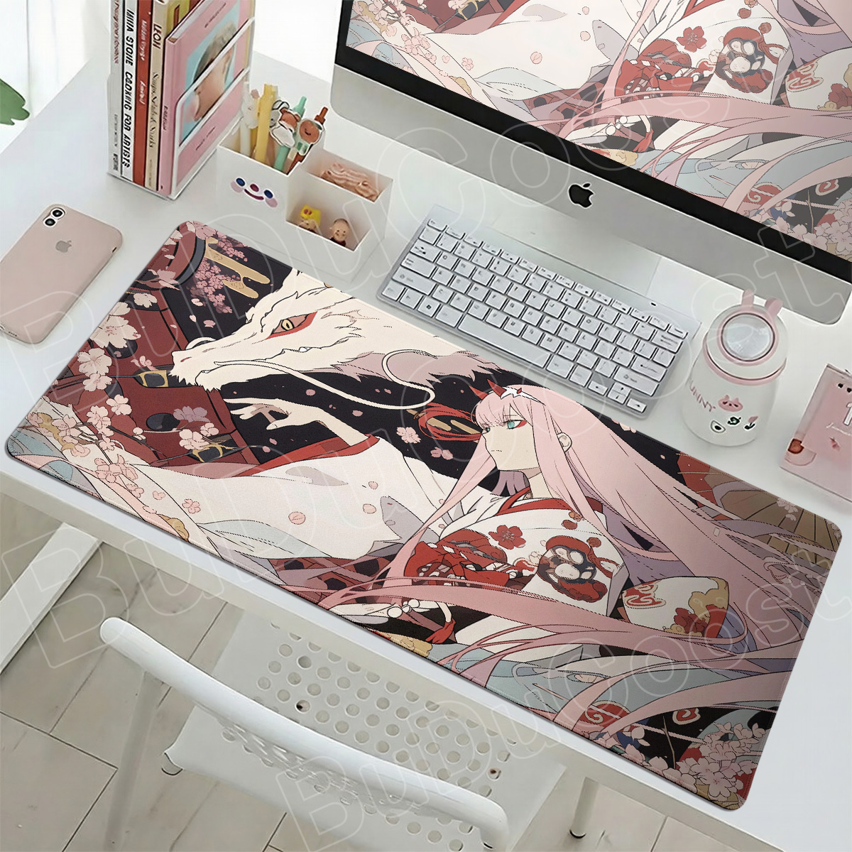 Kawaii Zero Two Pc Gamer Mouse - огляд і ціна Desk Setup For Two Laptops