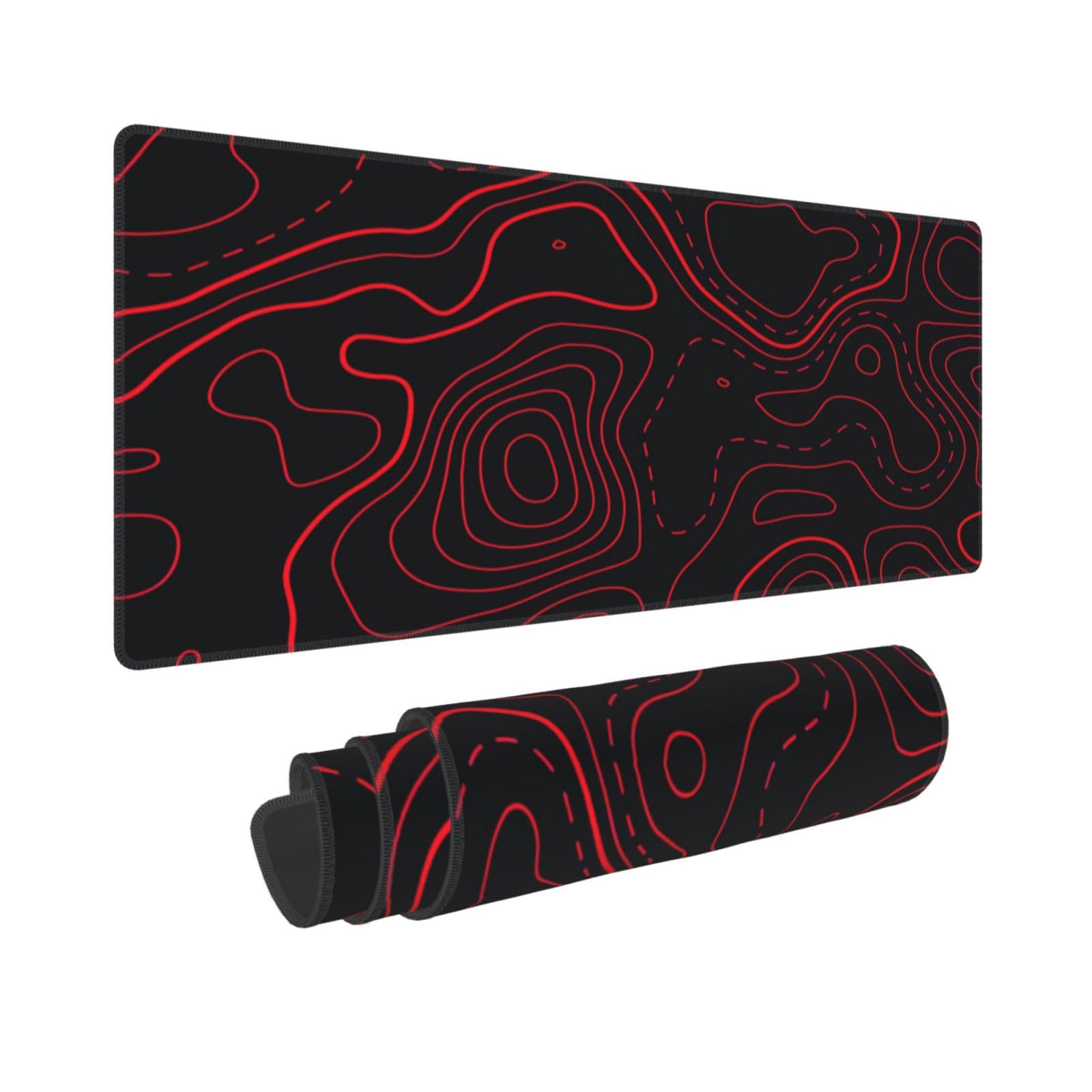 Red Black Topographic Gaming M - огляд і ціна Desk Setup Red