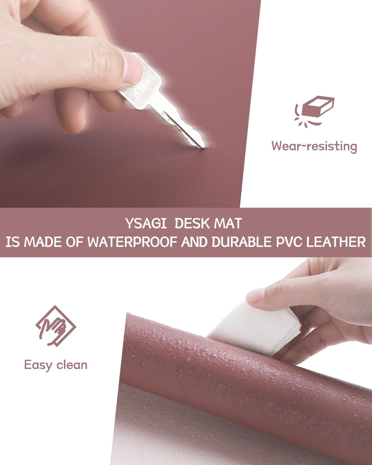 Non-Slip Leather Desk Pad, Wat - огляд і ціна Desk Pad Leather Large
