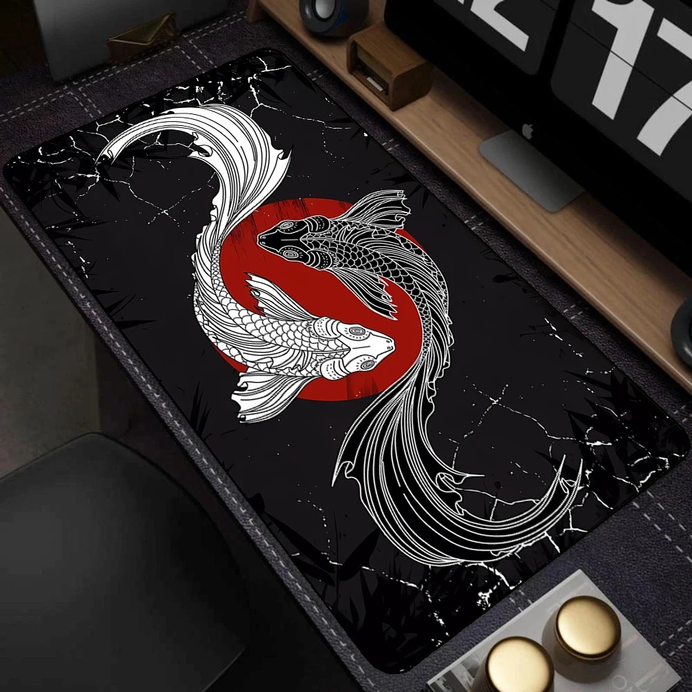 Black White Japanese Koi Fish  - огляд і ціна Desk Setup Black And White