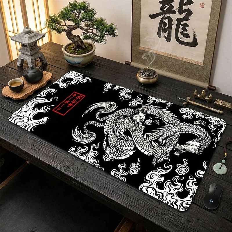 Gaming Mouse Pad Black White C - огляд і ціна Desk Setup Black And White