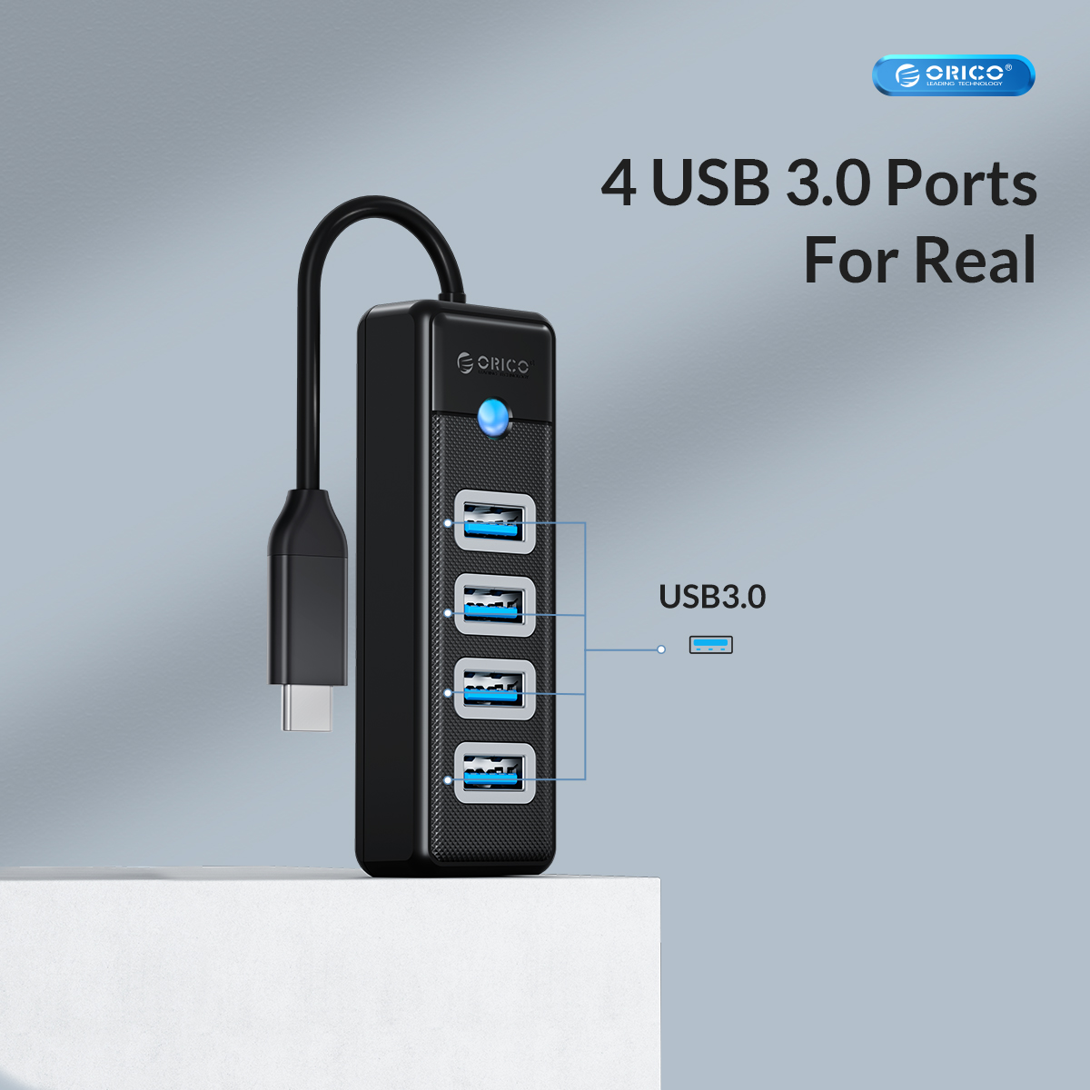 ORICO 4 in 1 5Gbps USB 3.0 HUB - огляд і ціна Desk Setup Hub