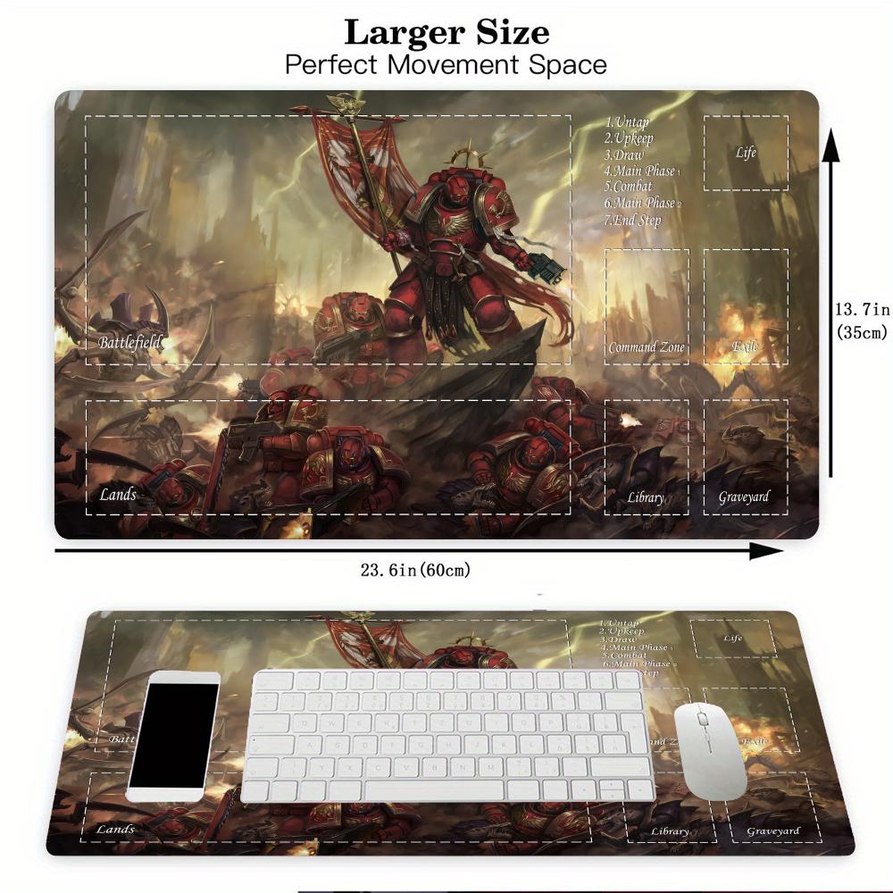 Magic Card Gaming Mat with zon - огляд і ціна Desk Setup Red