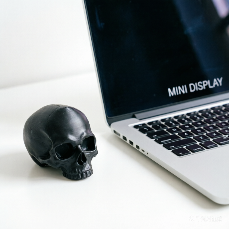 Skull Monitor Ornament, Gothic - огляд і ціна Desk Setup Black And White
