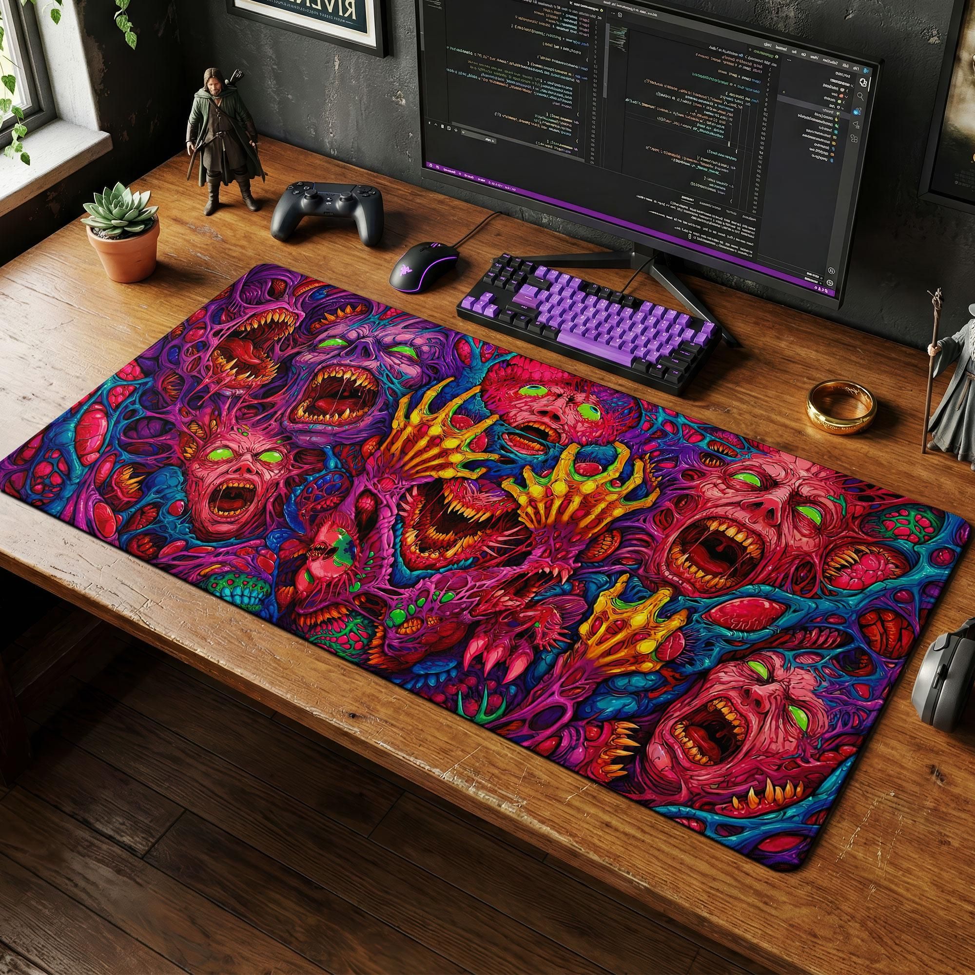 Japan Red Mouse Pad Neon Gore  - огляд і ціна Desk Setup Red