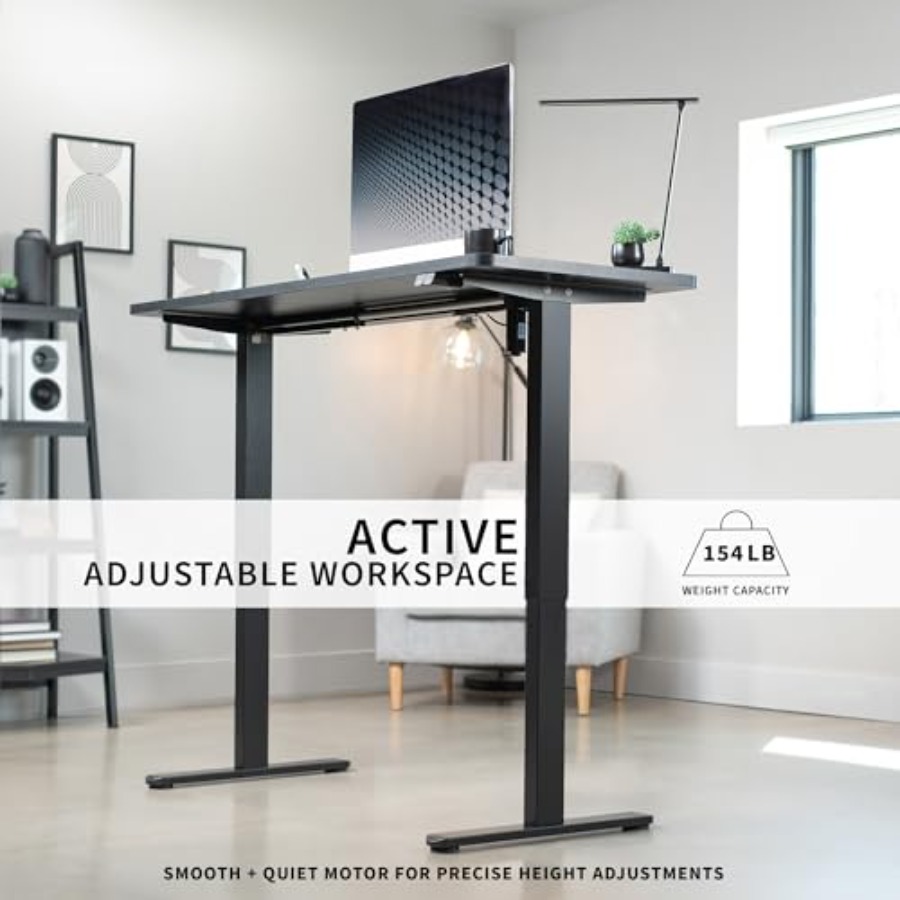 Electric 60 x 24 inch Stand Up - огляд і ціна Desk Setup Dark