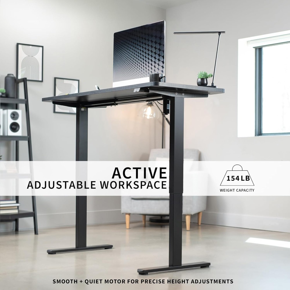 VIVO Electric 60 x 24 inch Sta - огляд і ціна Desk Setup Dark