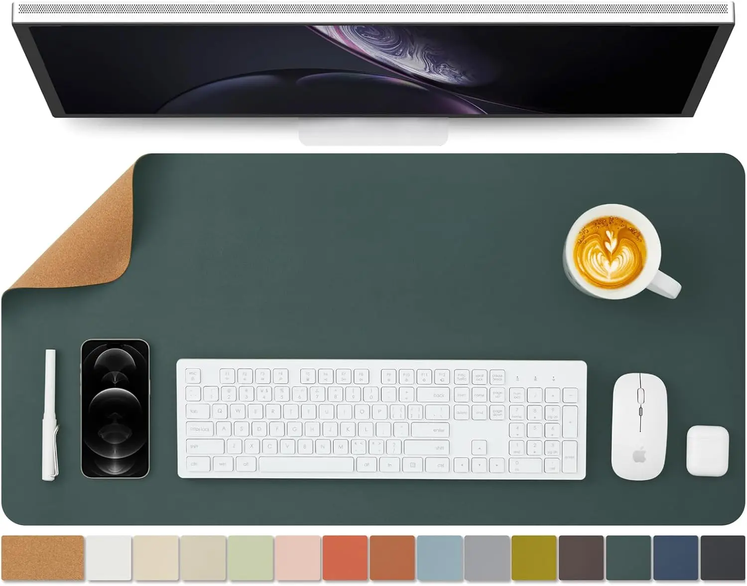 Cork Desk Mat Dual-Sided Desk  - огляд і ціна Desk Pad Leather Large