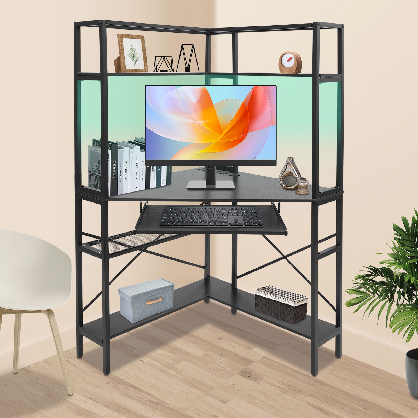 Triangular Corner Computer Des - огляд і ціна Desk Setup Small Room