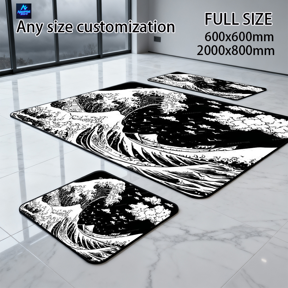 Great Wave Mouse Pad Kanagawa  - огляд і ціна Desk Setup Black And White