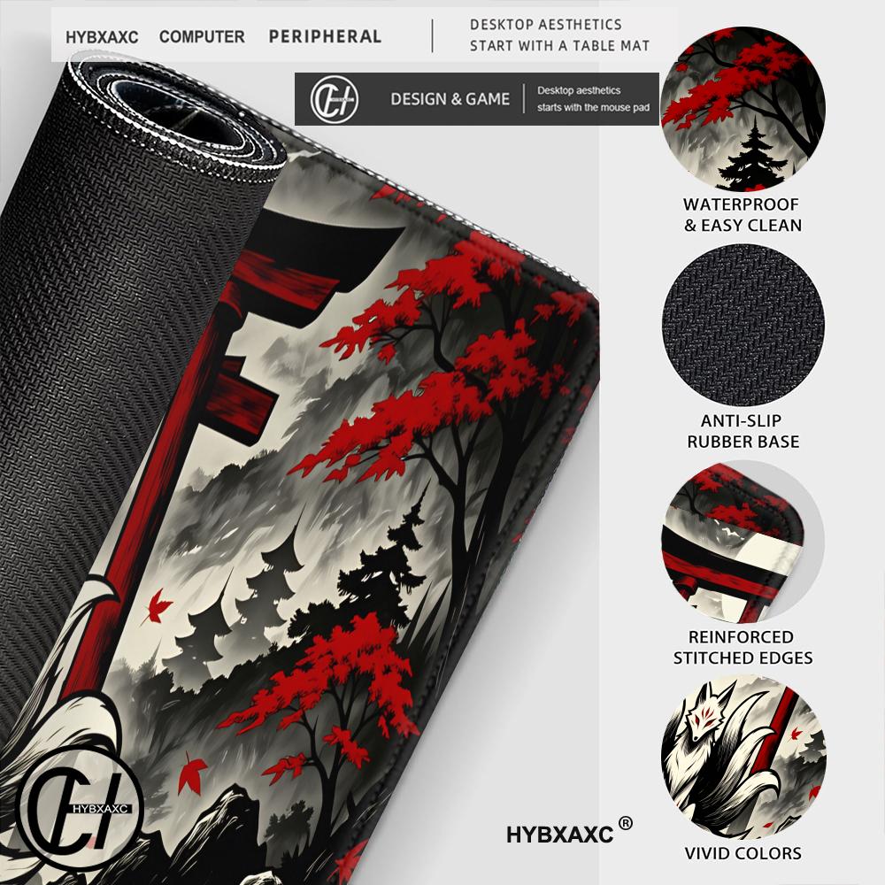 HYBXAXC White Fox Spirit Gamin - огляд і ціна Desk Setup Red