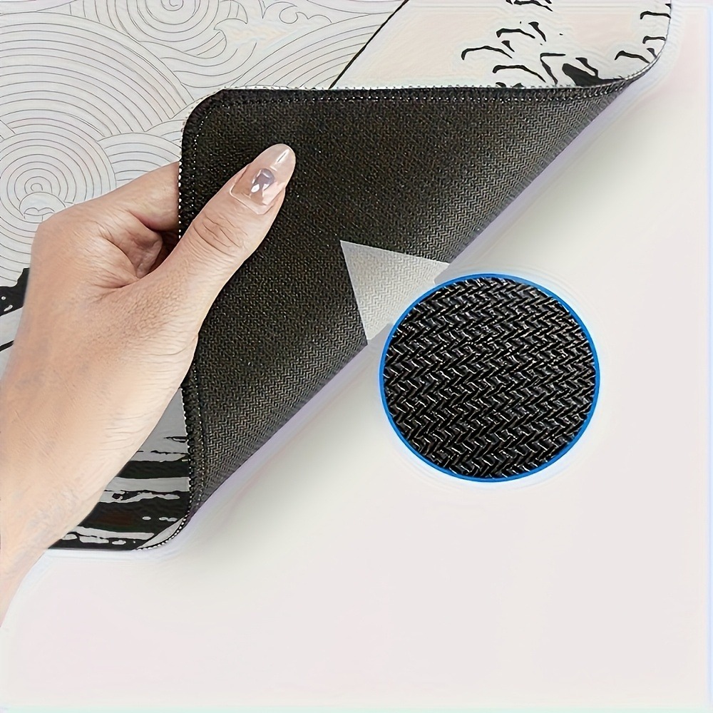 Black White Wave Art Desk Mat  - огляд і ціна Desk Setup Black And White
