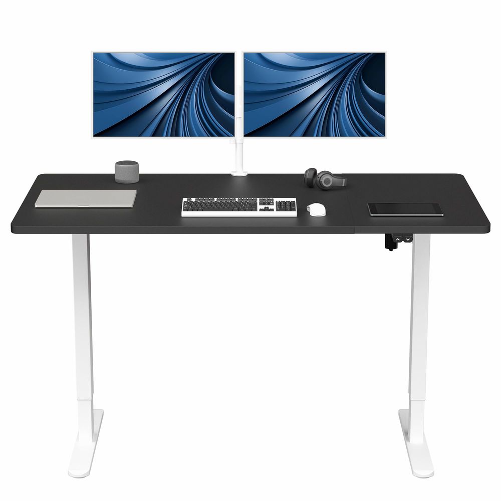 Electric 60 x 30 inch Stand Up - огляд і ціна Desk Setup Black And White