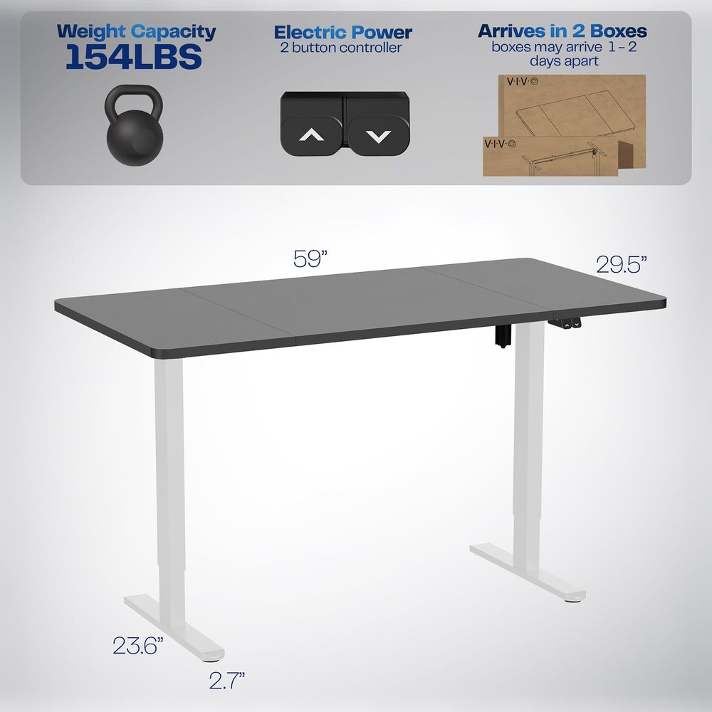 Electric 60 x 30 inch Stand Up - огляд і ціна Desk Setup Black And White