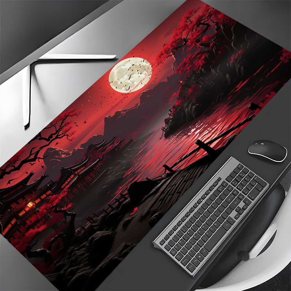 Red and black art landscapes l - огляд і ціна Desk Setup Red