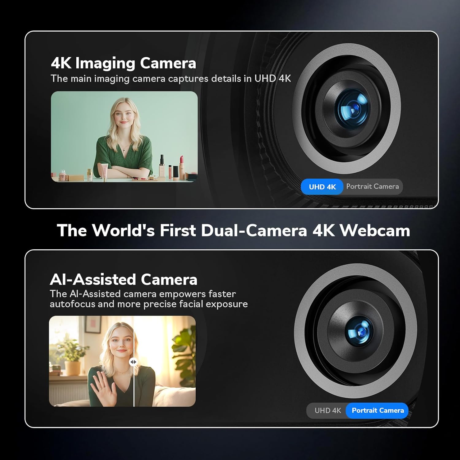 4K Webcam EMEET Dual-Camera AI - огляд і ціна Desk Setup Streaming