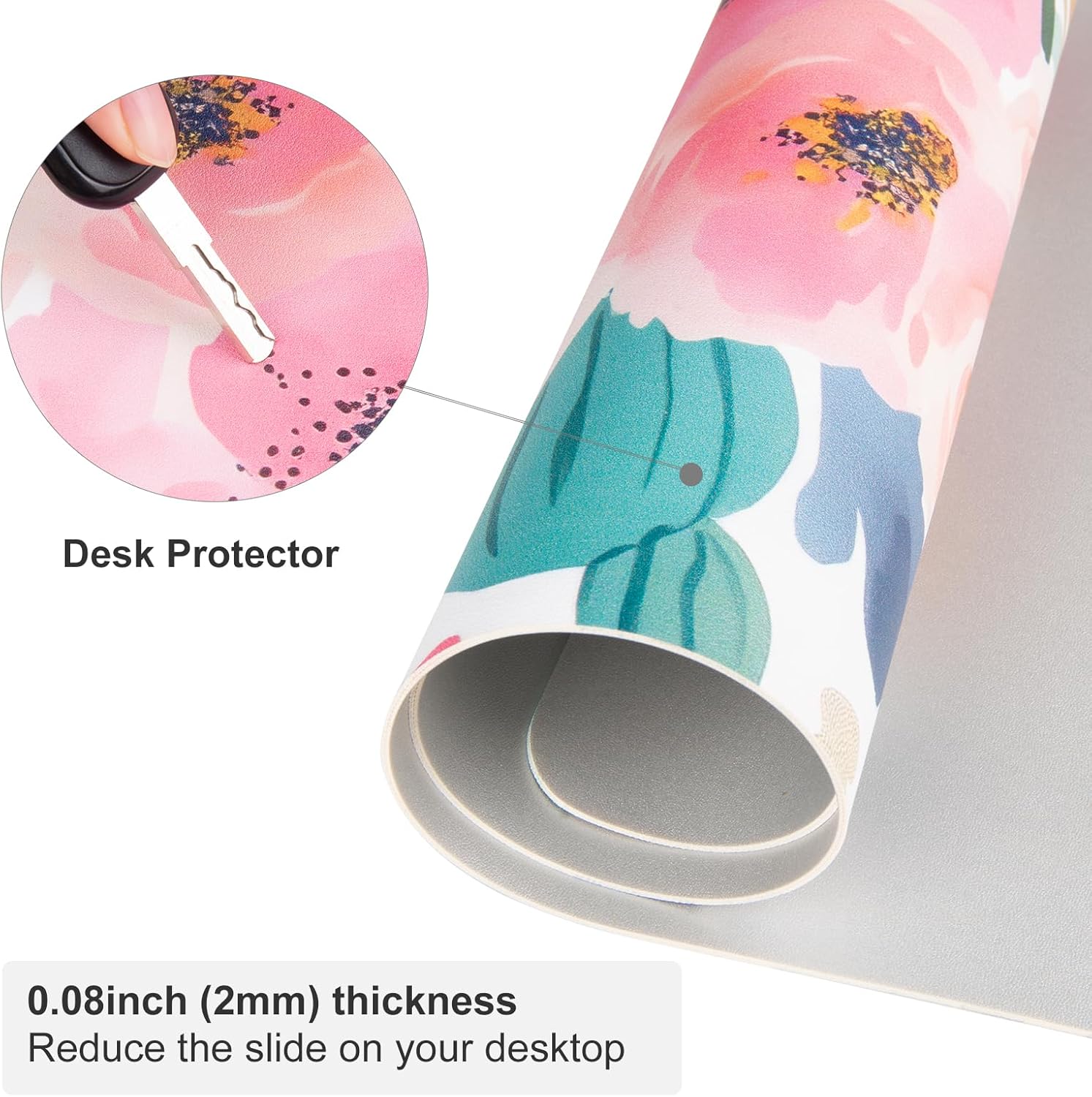 Large Mouse Pad Pink Floral De - огляд і ціна Desk Pad Leather Large