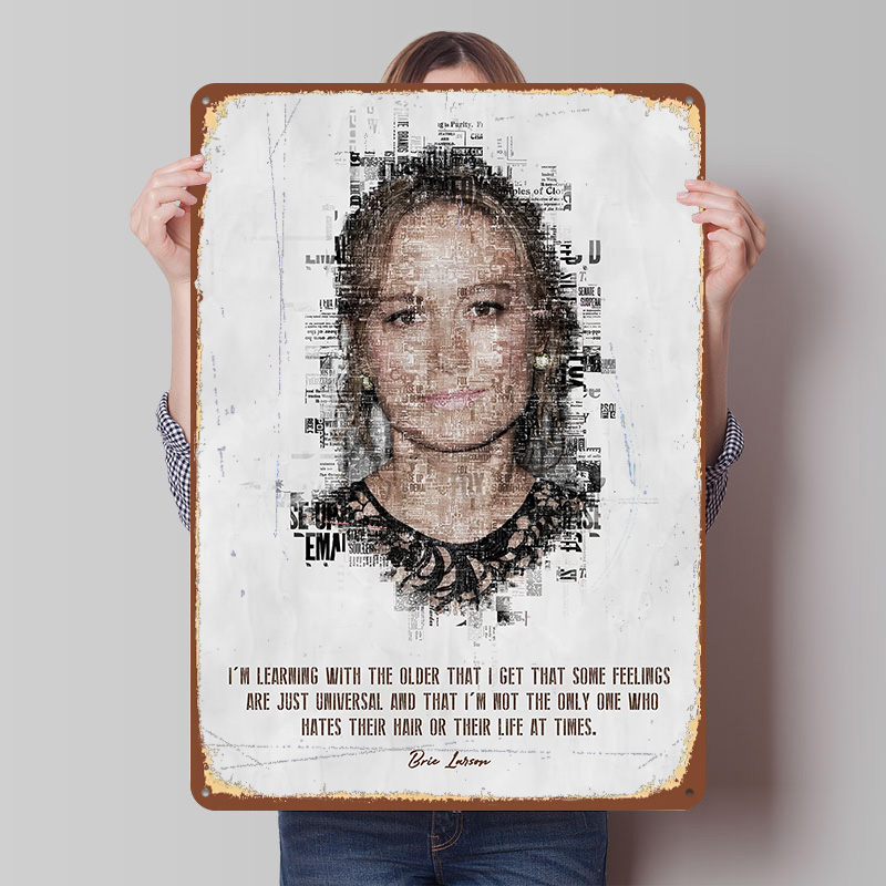 Brie Larson Quote Art Tin Post - огляд і ціна Desk Setup Quotes