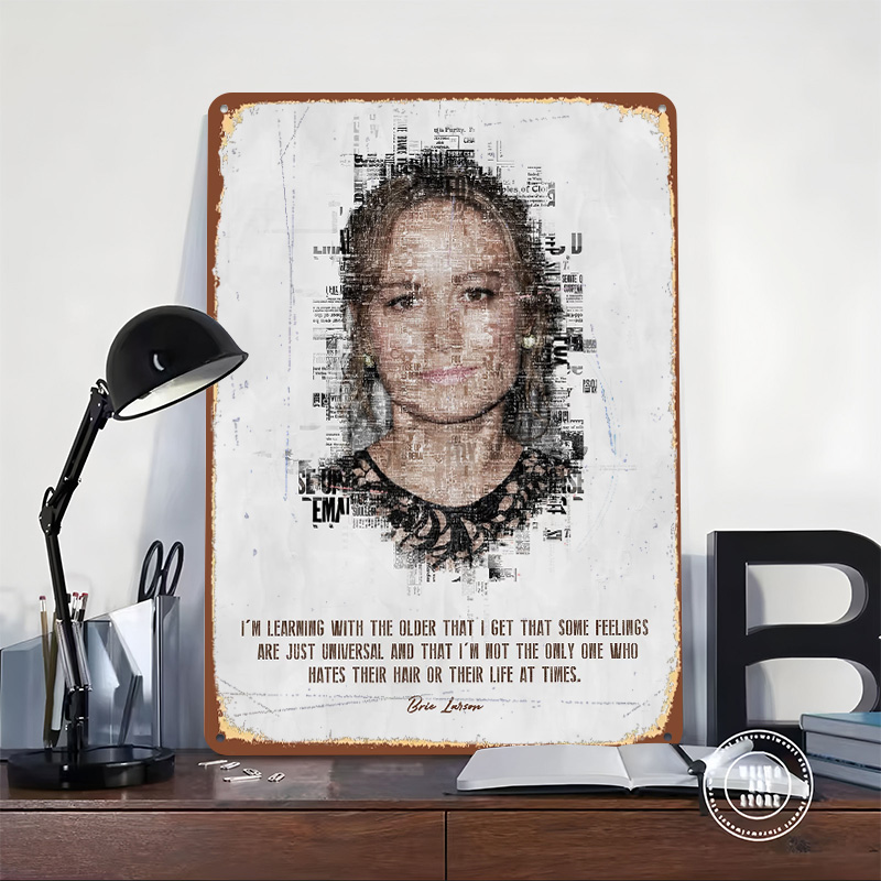 Brie Larson Quote Art Tin Post - огляд і ціна Desk Setup Quotes
