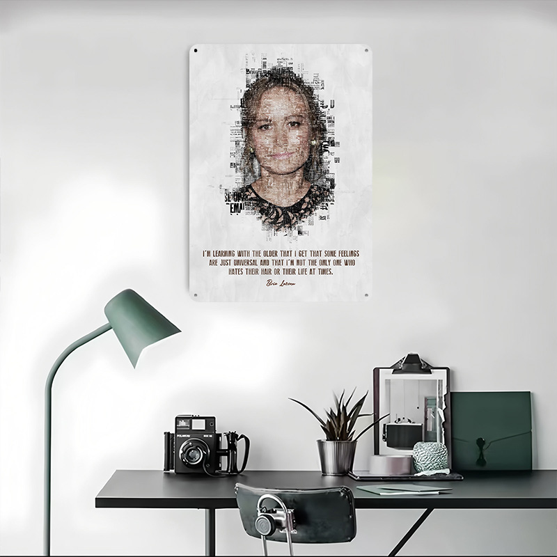 Brie Larson Quote Art Tin Post - огляд і ціна Desk Setup Quotes